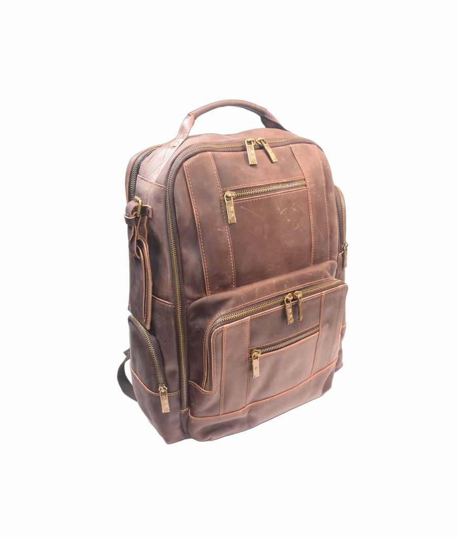 BX Signature Series Backpack [Crazy Horse Leather] - Dark Brown