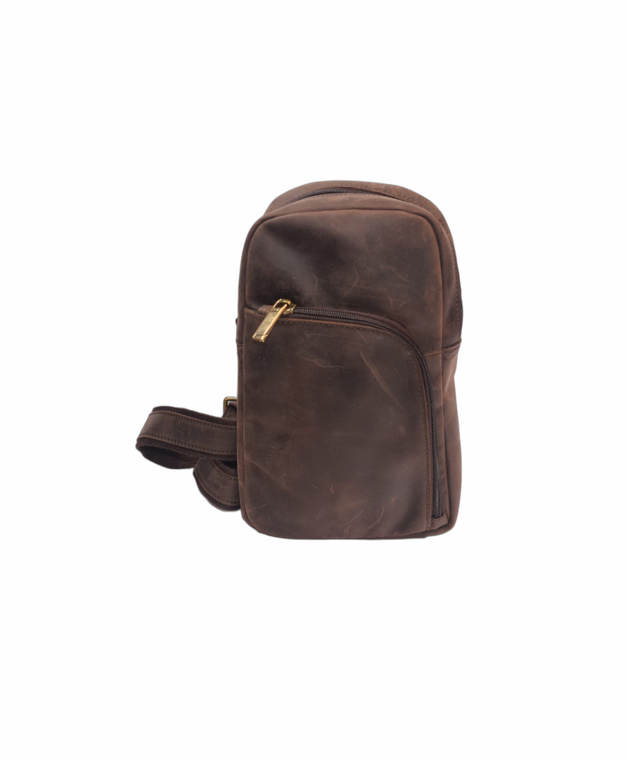 BX Signature Series Crossbody Bag [Crazy Horse Leather] - Dark Brown