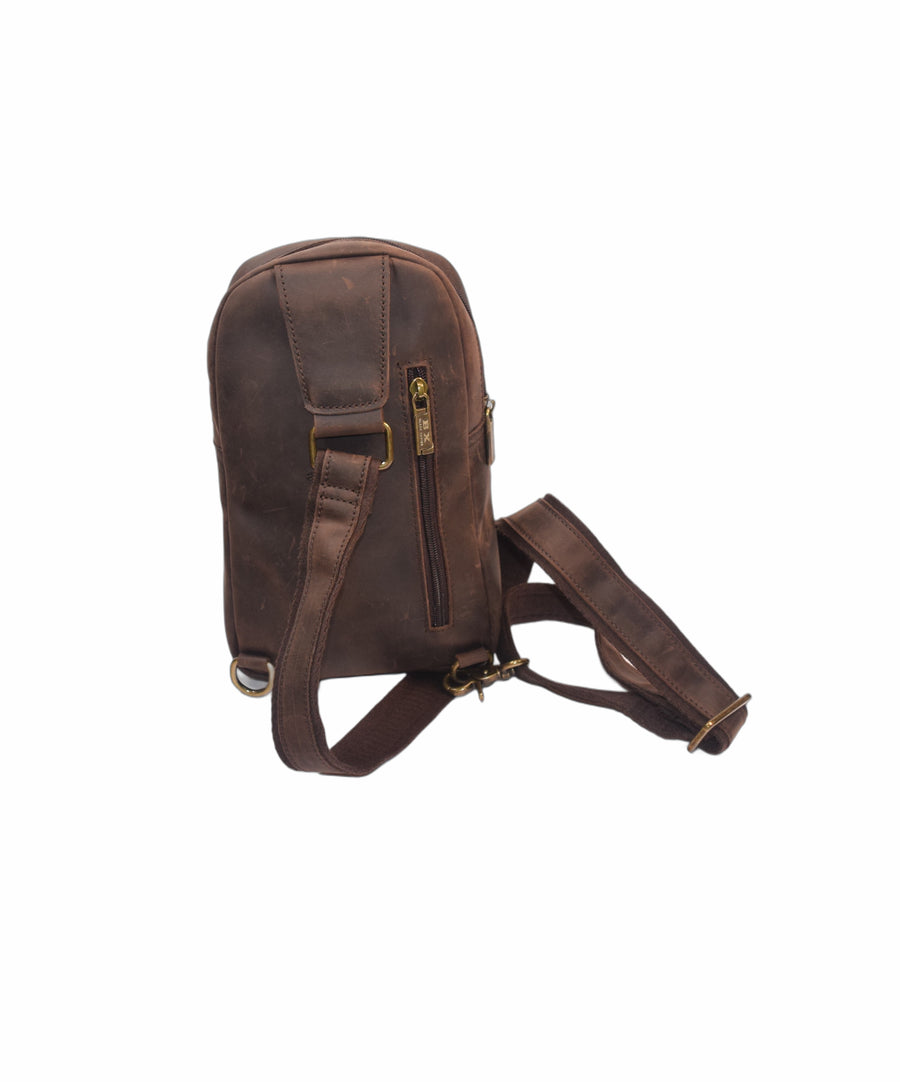 BX Signature Series Crossbody Bag [Crazy Horse Leather] - Dark Brown