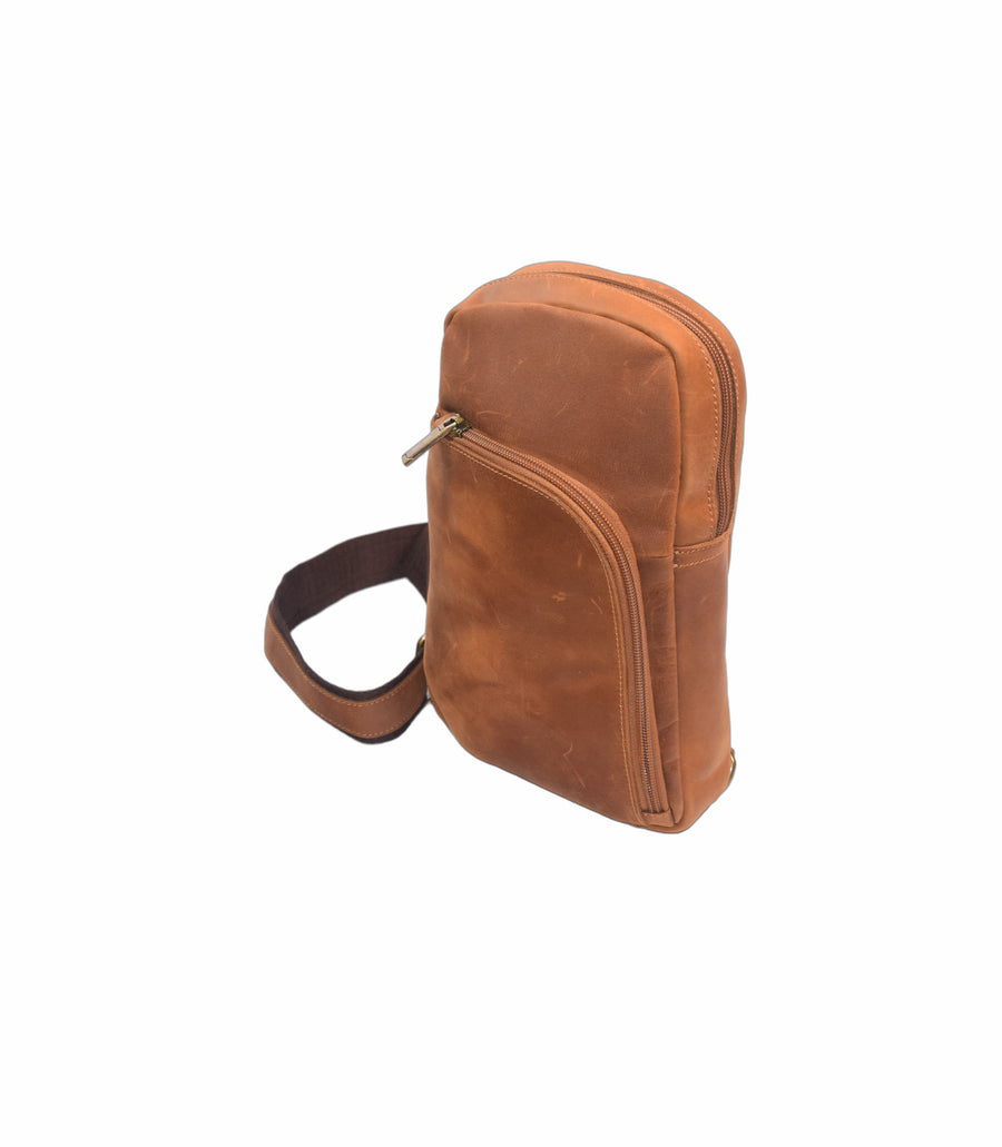 BX Signature Series Crossbody Bag [Crazy Horse Leather] - Camel