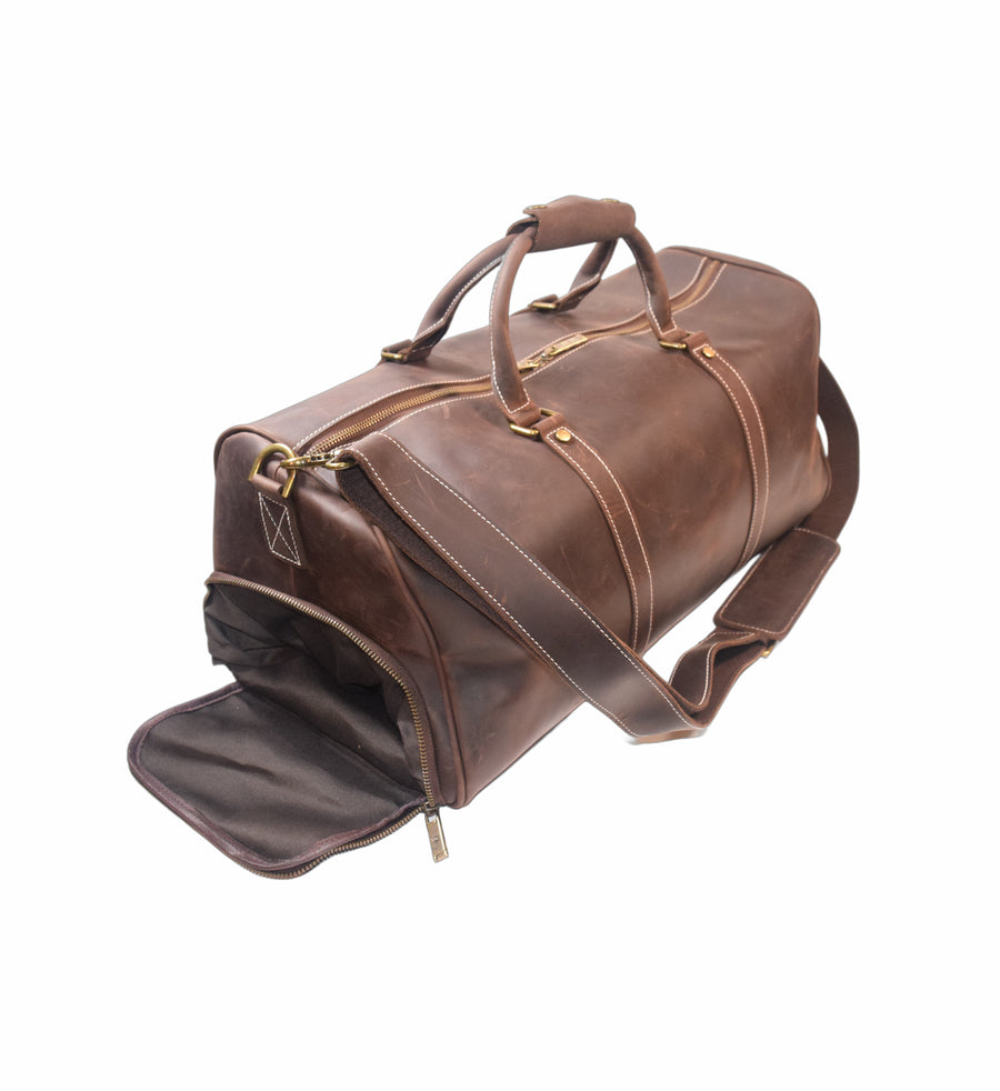 BX Signature Series Duffel [Crazy Horse Leather] - Dark Brown