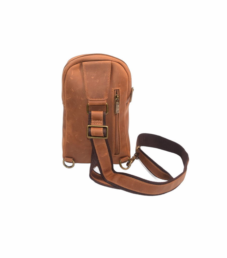 BX Signature Series Crossbody Bag [Crazy Horse Leather] - Camel
